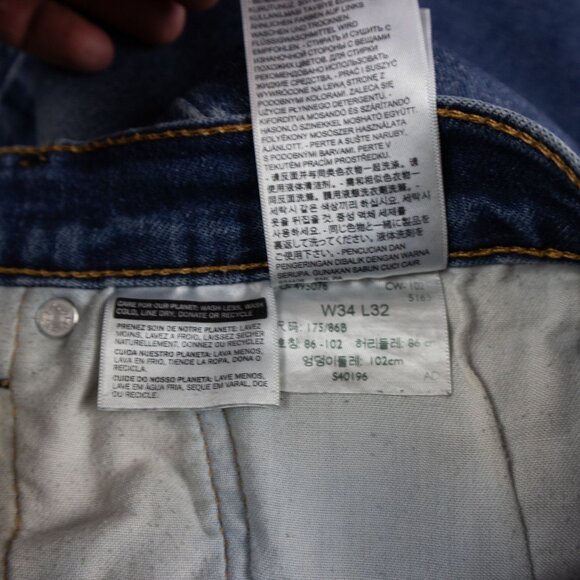 Levi's 514 Straight Denim Jeans 34x32 - Picture 7 of 8